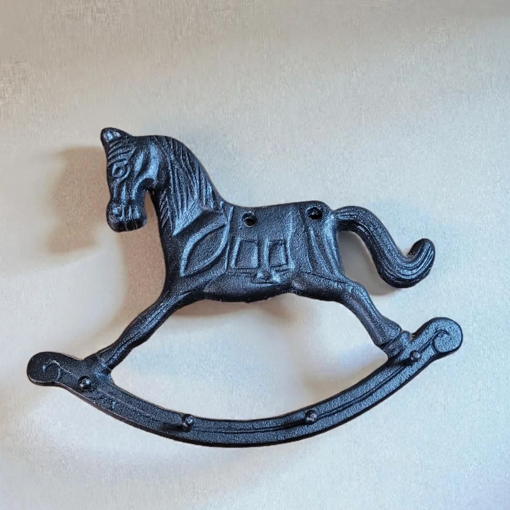 Black Rocking Horse Wall Decor Key Or Cooking Utensil Holder